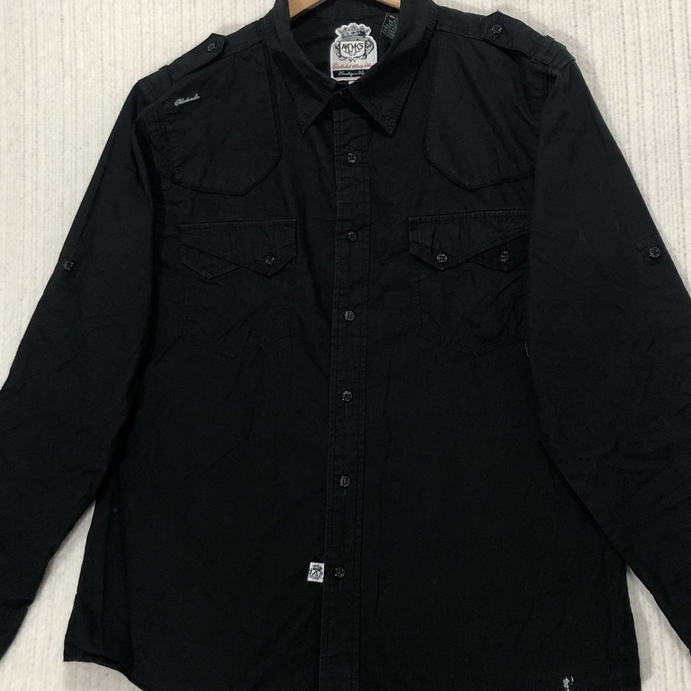 AKDMKS Established Ninety Nine Black Long Sleeve Button Up Shirt 2XL